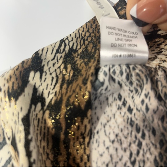 Heart Soul Snake Skin Print Neck Tie Halter Top - Picture 8 of 8